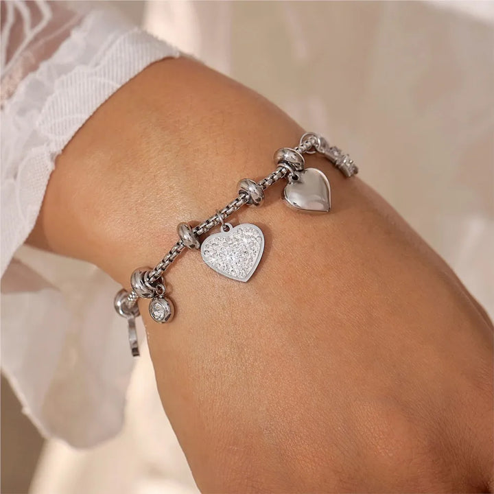 Dainty women's shimmering zircon bracelet, a non-tarnish and elegant accessory for fashion lovers.