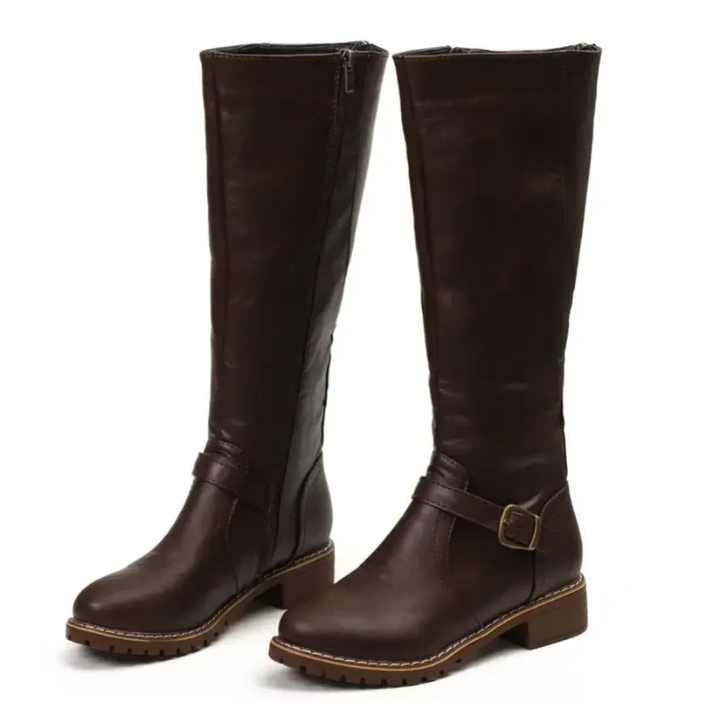Women's Siena knee-high boots with a sturdy block heel. Classic black for comfortable, elegant, & fashionable tall footwear.