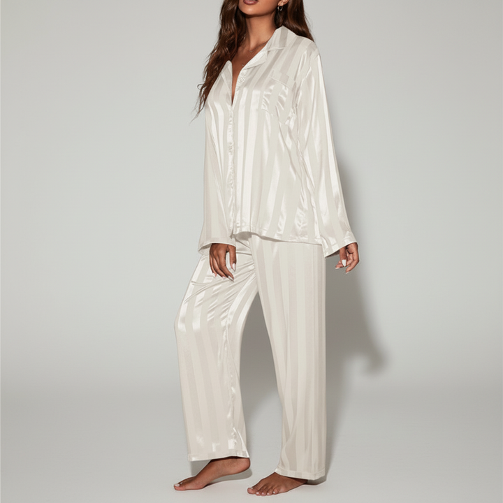 Elegant women's nightwear set, a comfortable casual fit satin pajama for ultimate comfort.