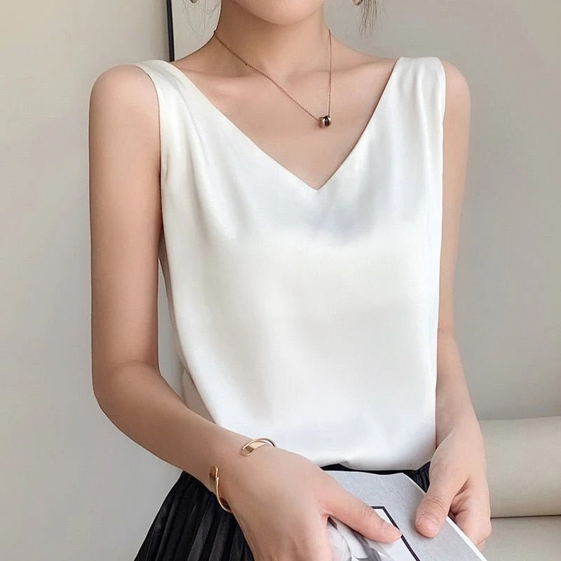 Everyday wear women's smooth tank top. Silky soft, versatile for layering or standalone chic style.