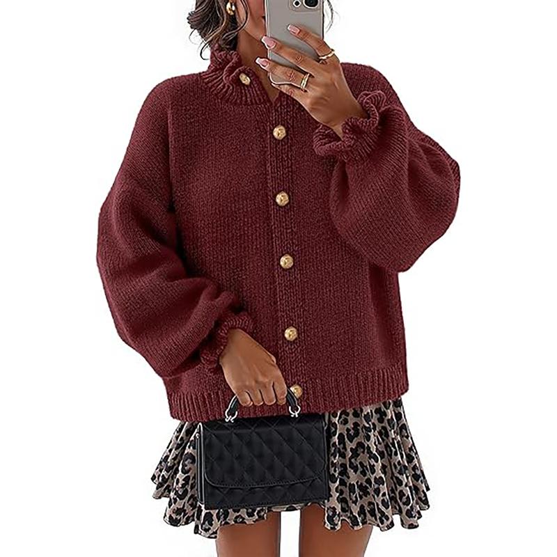 Cozy women's Sines buttoned cardigan sweater. Comfortable fall/winter layering piece for elegant & chic fashion.