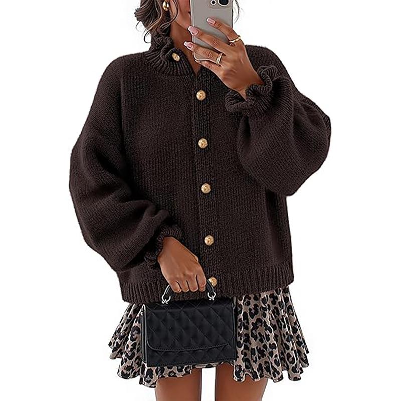 Versatile women's Sines buttoned cardigan, an elegant long-sleeve sweater for everyday comfort & chic style.