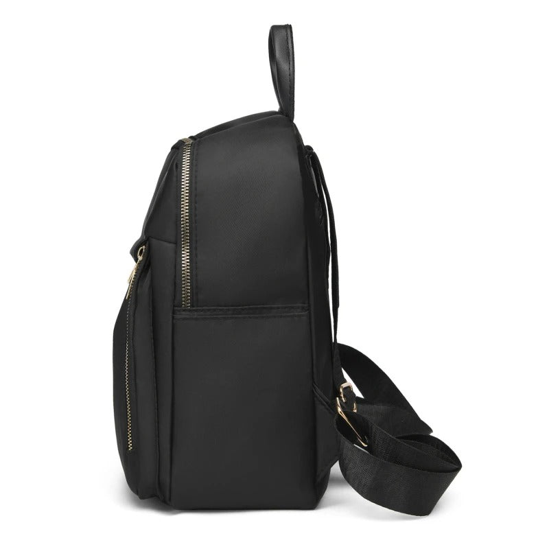 Elegant women's PU leather backpack, a perfect blend of style and utility for travel.