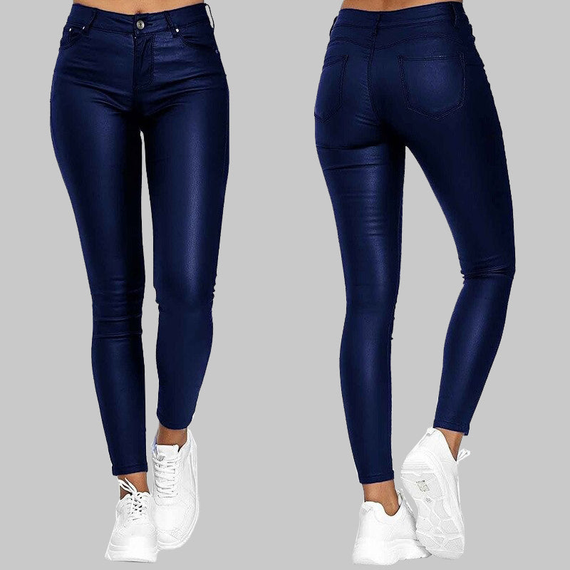 Women's sleek high-waist slim pants, perfect for a modern chic look and versatile fashion.