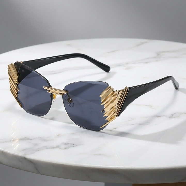 Green tea gradient mirrored women's sunglasses; sleek, anti-reflective, and lightweight fashion accessory.