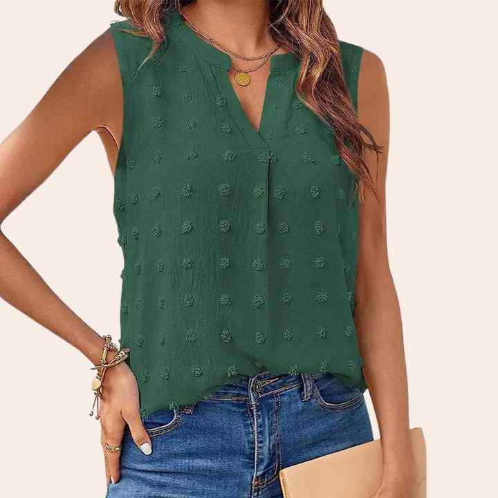 Women's sleeveless airy blouse in light blue for casual summer style