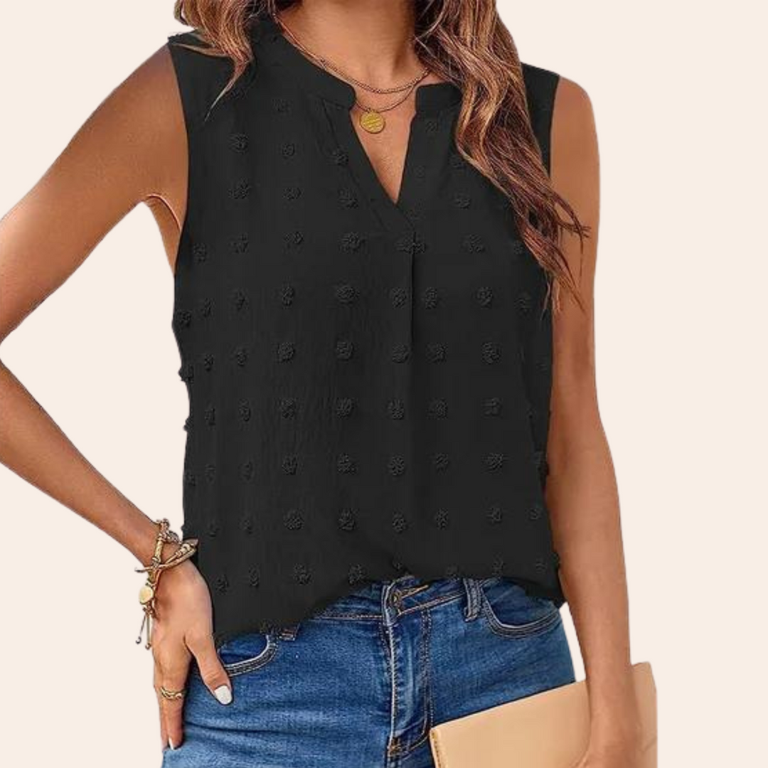 Casual sleeveless floral print blouse for women, a lightweight and airy summer top