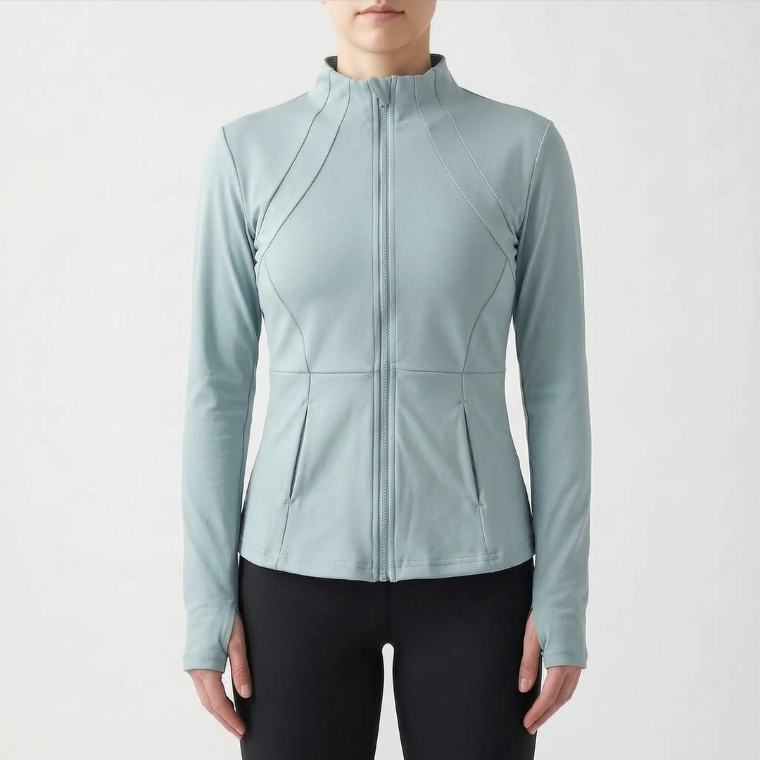 High-performance women's activewear jacket, perfect gym wear for yoga & running.