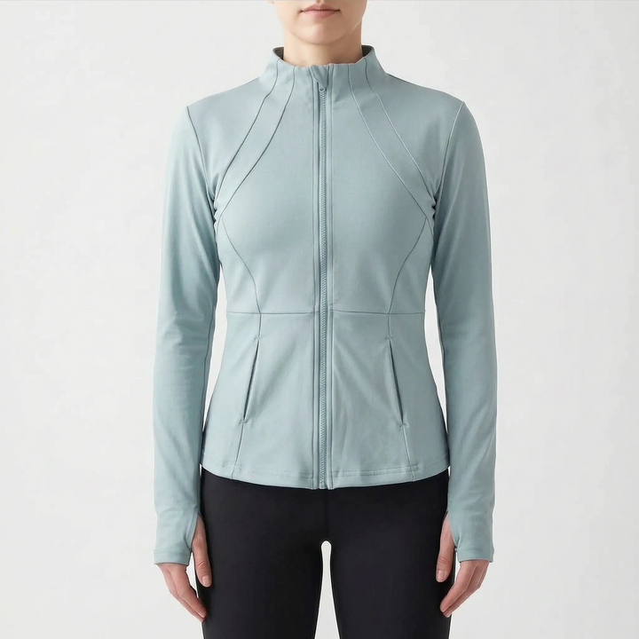 High-performance women's activewear jacket, perfect gym wear for yoga & running.