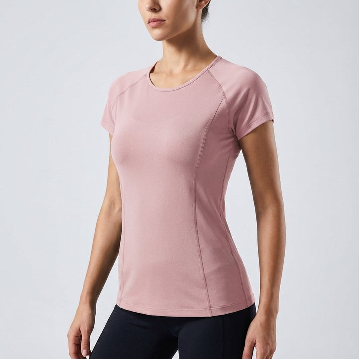 Quick dry workout shirt for women, slim fit design perfect for running and training