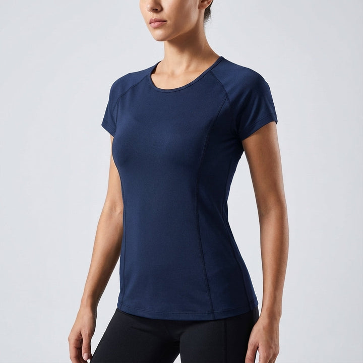 Athletic top for women, slim fit quick dry t-shirt made from polyester for comfort