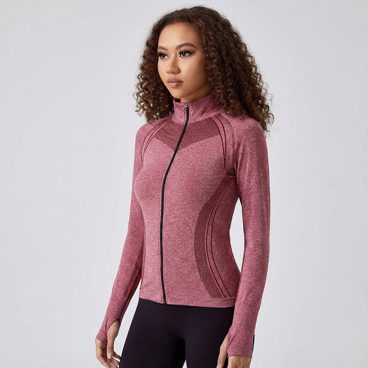 Sporty Jasmine zip-up jacket for women, made with performance fabric for athletic wear
