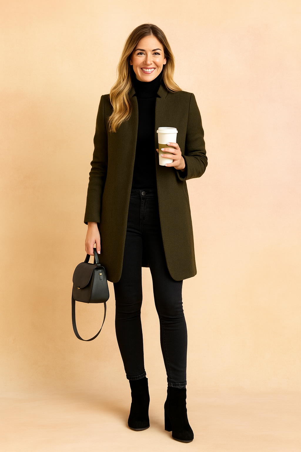 Sophisticated women's slim fit tailored overcoat. Essential fall & winter outerwear, enhances any professional look.