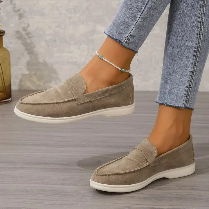 Easy slip-on women's loafers with cushioned support for office and casual wear.