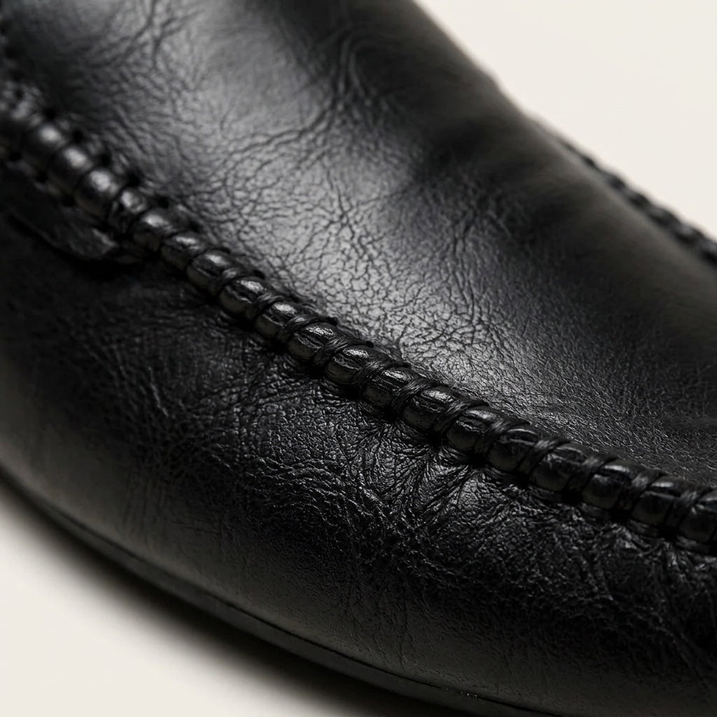 Women's hand-stitched slip-on mule loafers. Comfortable & elegant flat casual shoes, ideal for everyday style.