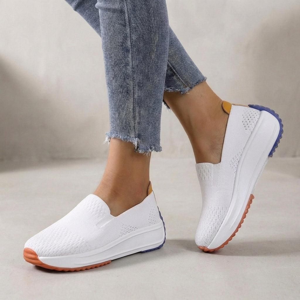 Women's casual slip-on platform orthopedic sneakers with arch support, designed for comfort & everyday walking.