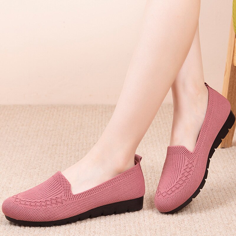 Soft women's slip-on shoes with arch support, ensuring ultimate comfort for casual summer days.