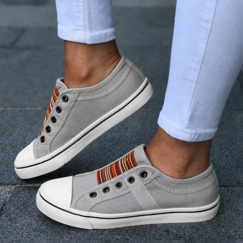 Women's slip-on summer sneakers, lightweight & comfortable for easy wear. Ideal casual walking shoes.