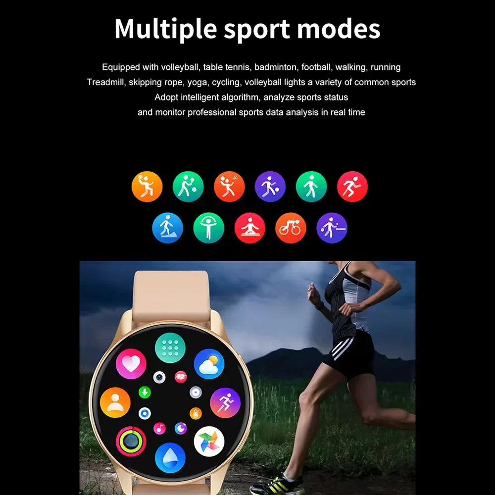 Android/iOS compatible women's smartwatch, Lumea Active, smart wearable with advanced health tracking.