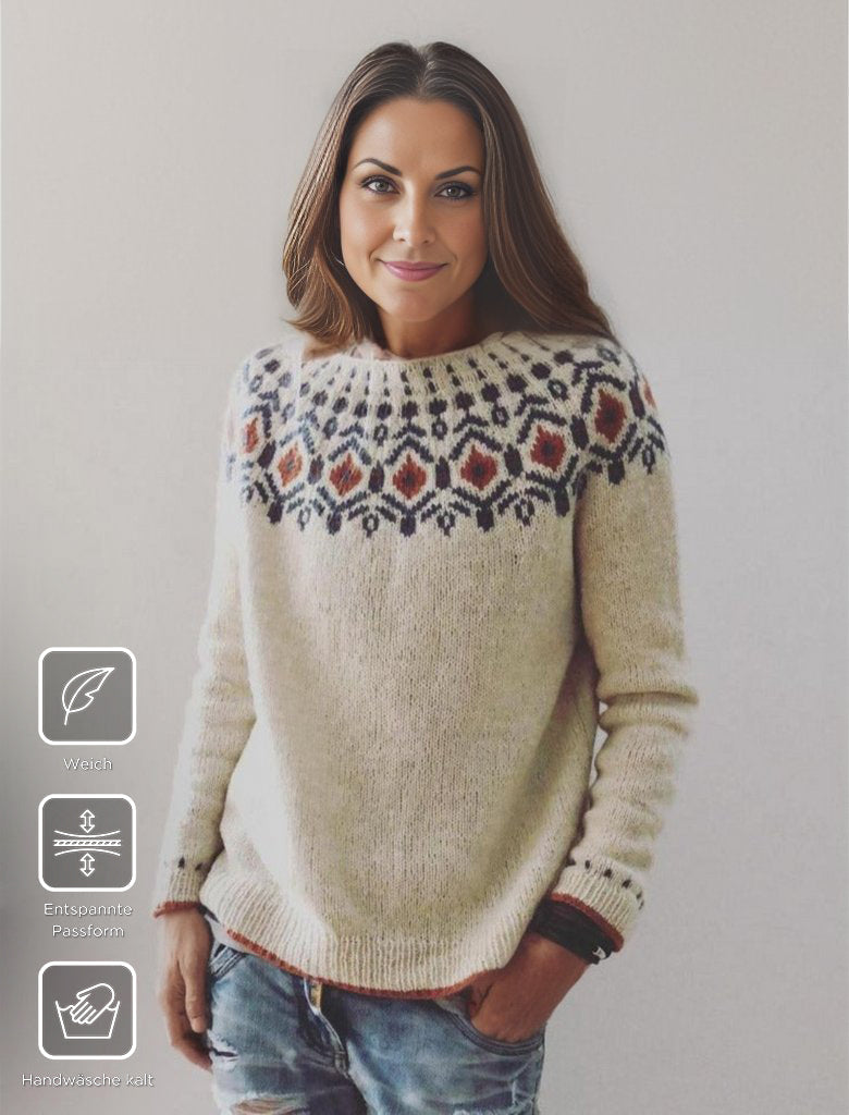 Cozy knitted women's sweater with soft comfort, an elegant long sleeve for autumn style & winter wear.