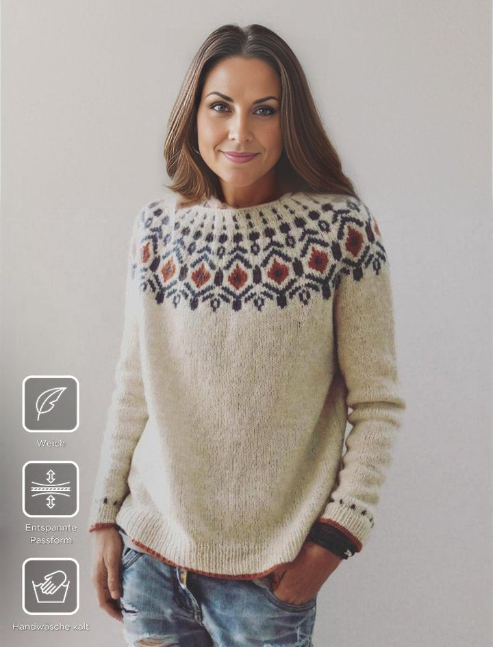 Cozy knitted women's sweater with soft comfort, an elegant long sleeve for autumn style & winter wear.