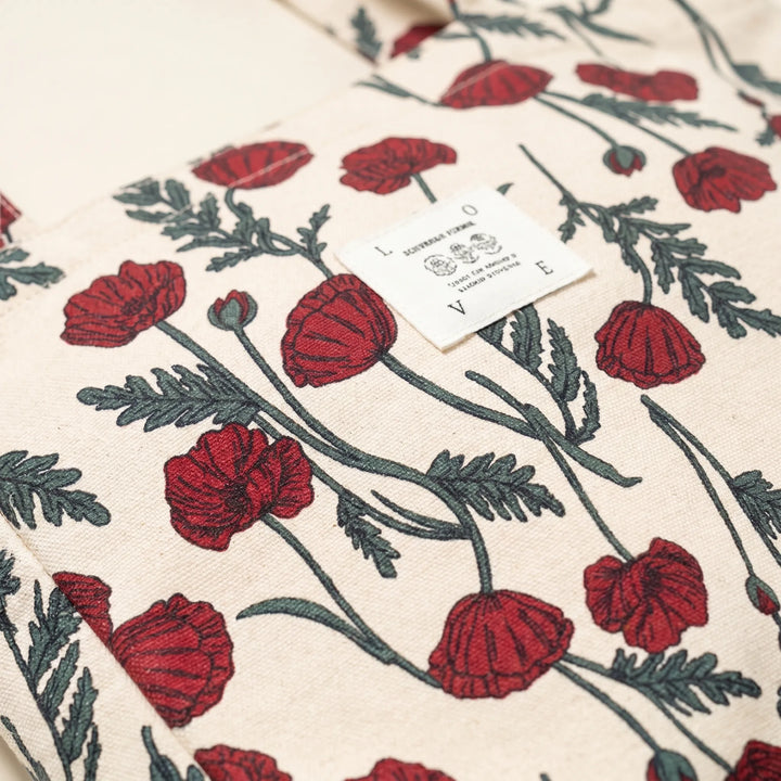 Soft fabric floral print shoulder bag for women, comfortable and fashionable.