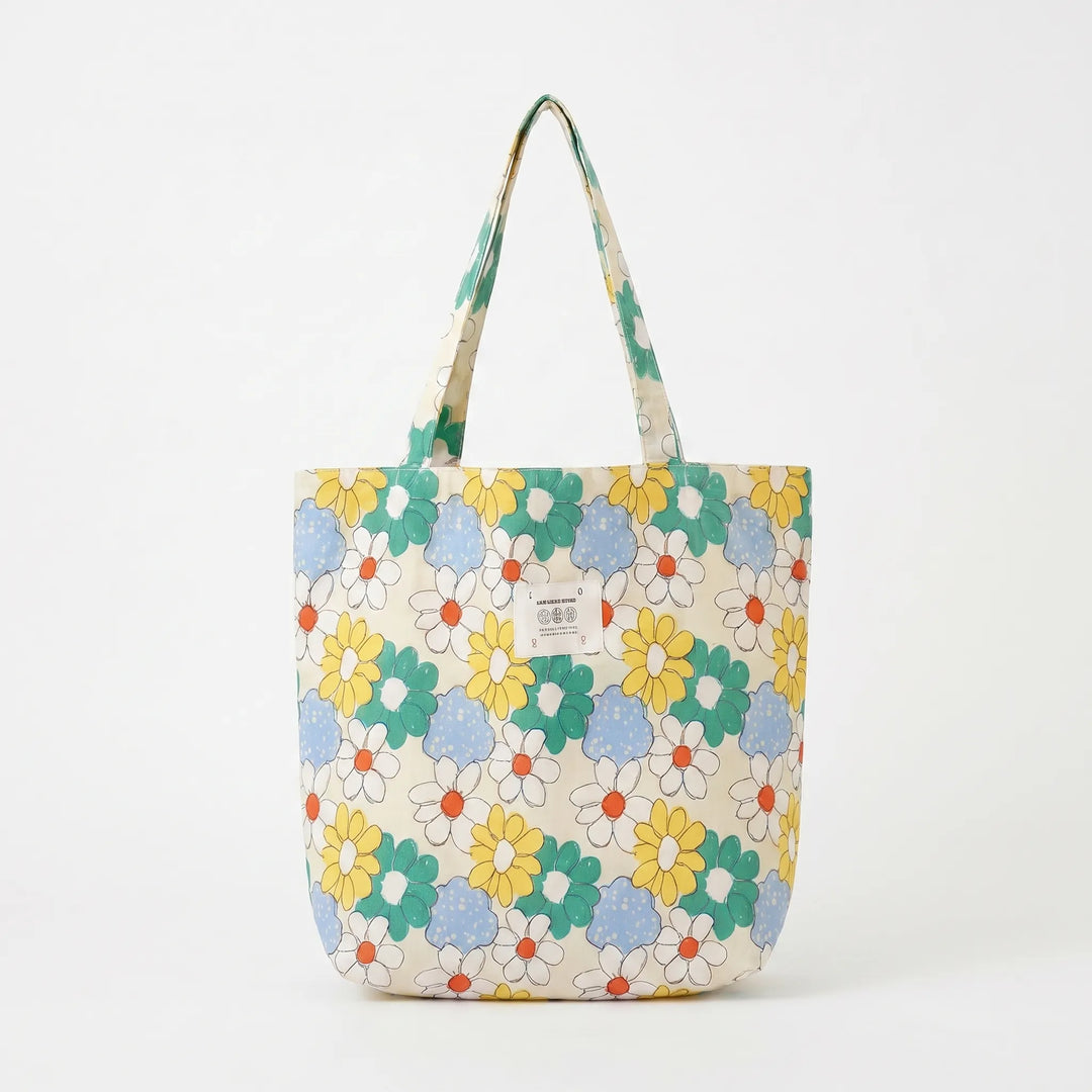 Women's soft floral print shoulder tote bag, large capacity everyday shopper accessory.