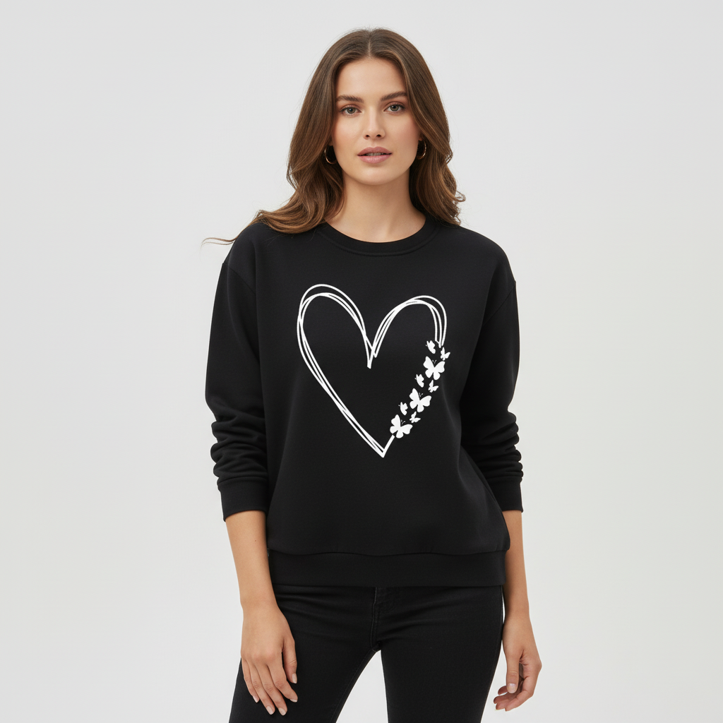 Ines women's heart print sweater, perfect for cozy and stylish winter wear
