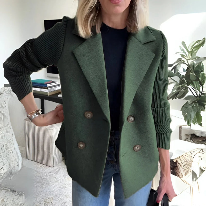 Women's lightweight soft knit sweater blazer, essential for stylish layering in any business casual look.