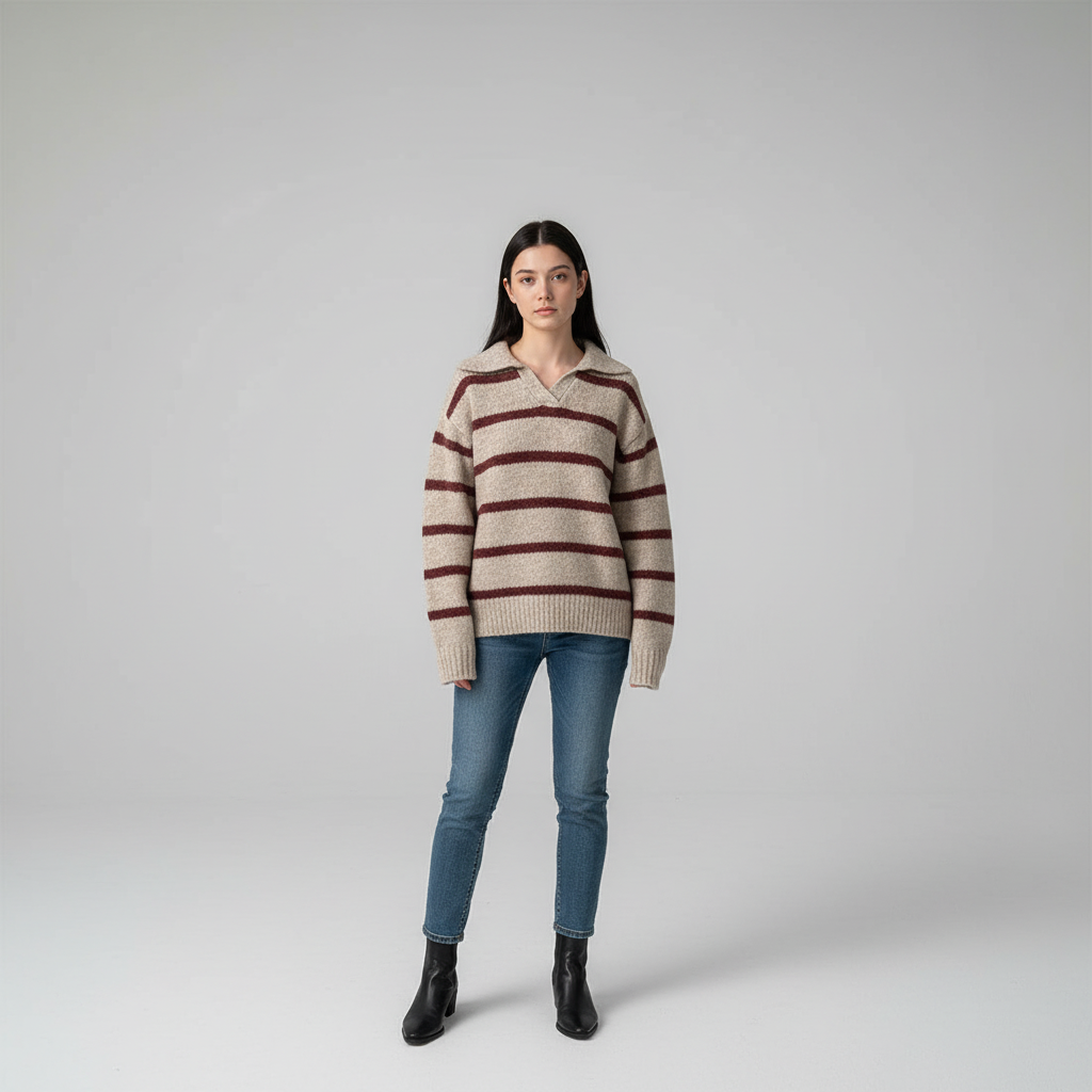 Close-up of a comfortable women's knit cardigan, perfect for winter layering.