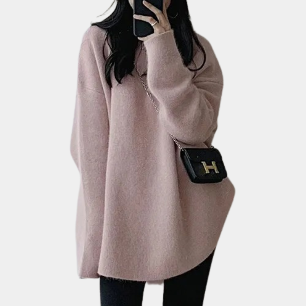 Soft and warm women's knitted sweater, a comfortable fashion pullover for cozy moments.