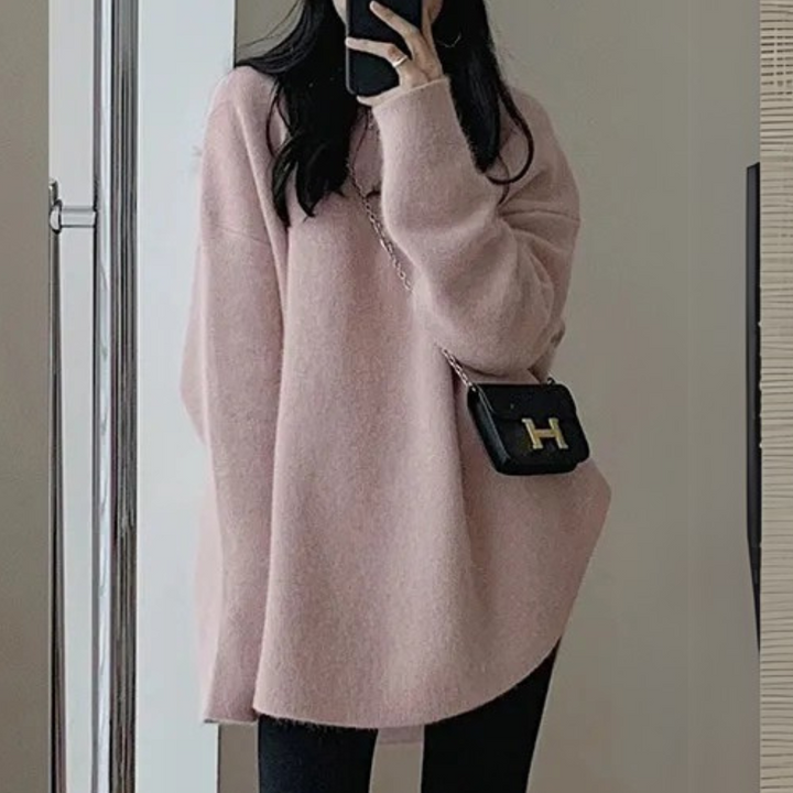Everyday women's comfort knitted sweater, a casual and warm pullover for relaxed styling.
