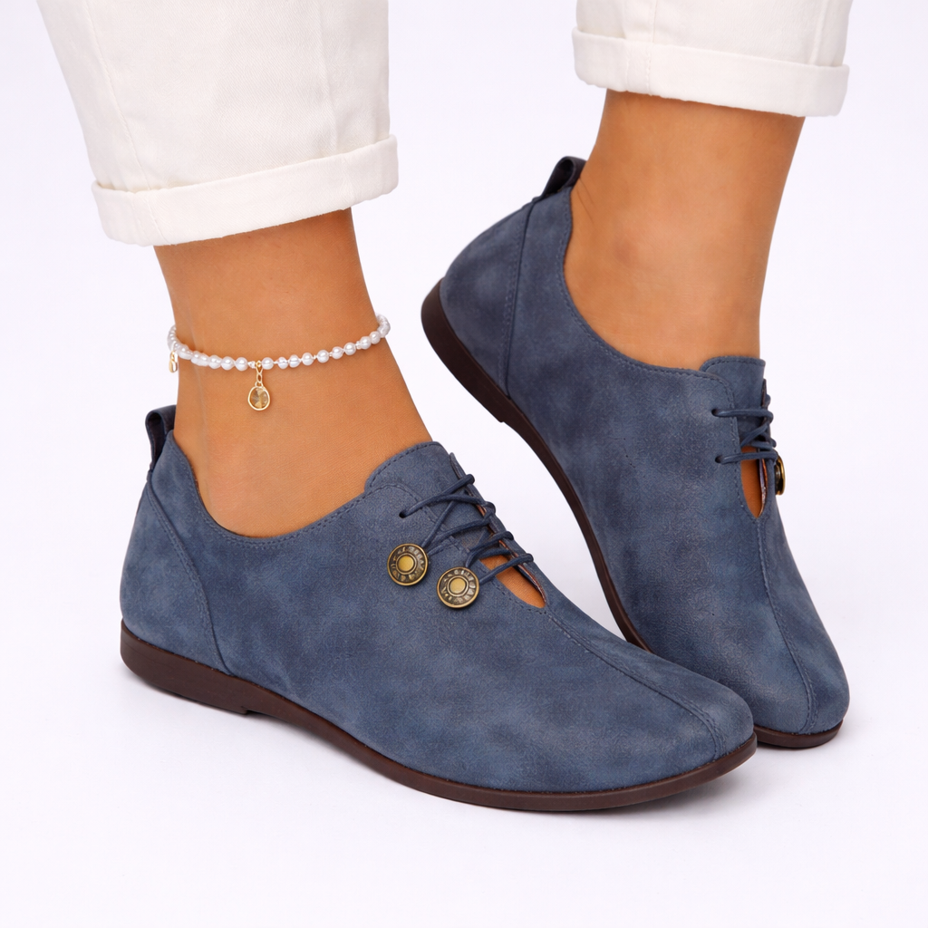 Women's soft orthopedic comfort loafers. Stylish slip-on casual shoes with cushioned soles for everyday wear.