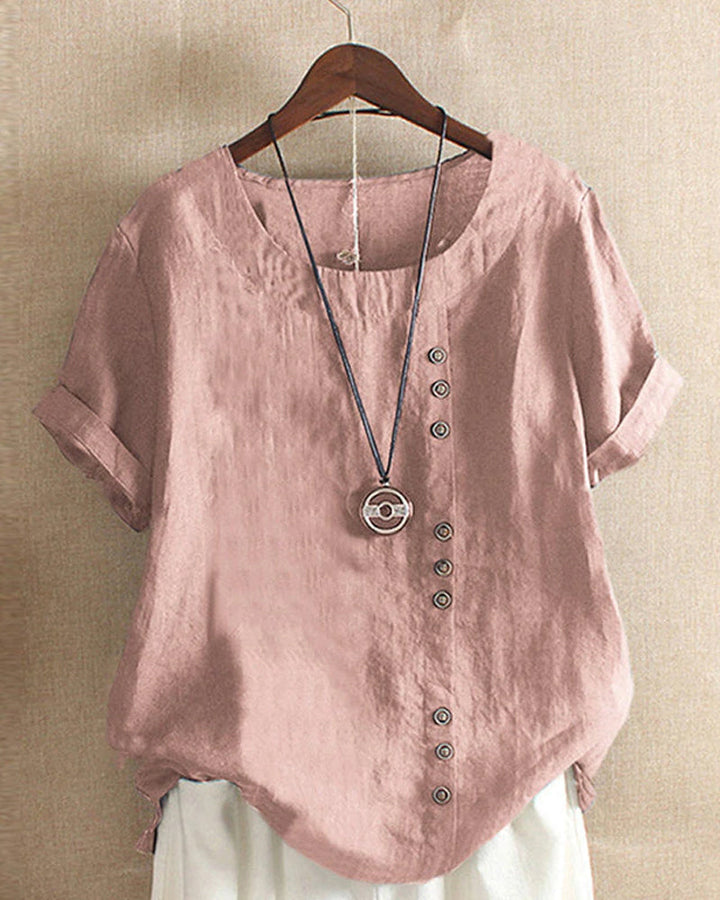 Women's soft short sleeve round neck t-shirt in white, perfect for everyday comfort and casual wear.