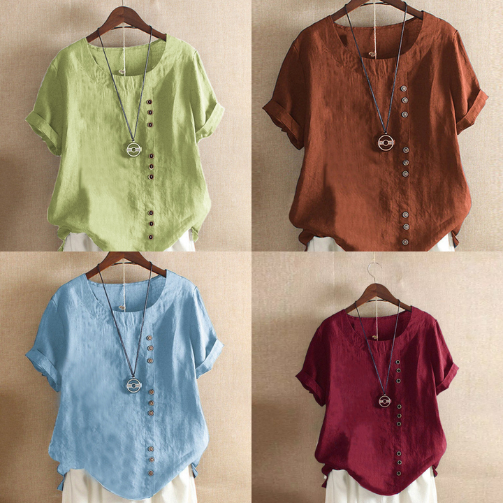 Must-have women's short sleeve round neck t-shirt, combining classic style with ultimate everyday comfort.