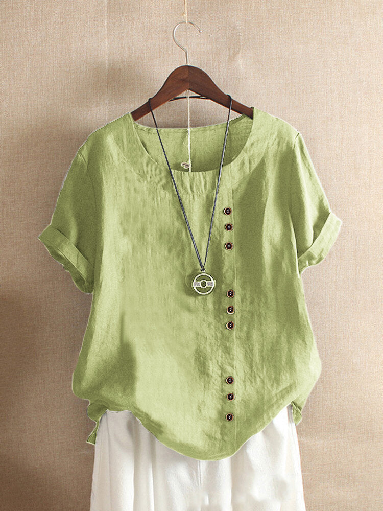 Soft cotton women's short sleeve round neck t-shirt, designed for ultimate everyday comfort and easy wear.