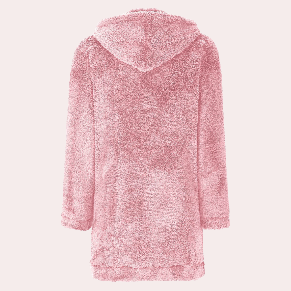 Warm women's casual zip-up sweater. Soft knit jumper for comfortable winter and fall wear.