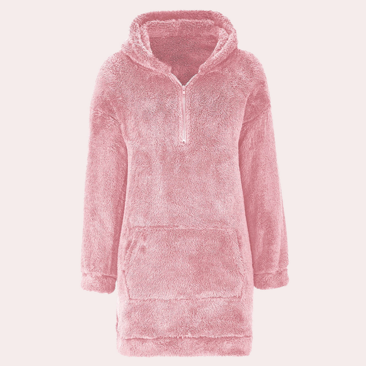 Elegant women's soft winter jumper with a zip. Perfect for cozy and stylish casual wear.