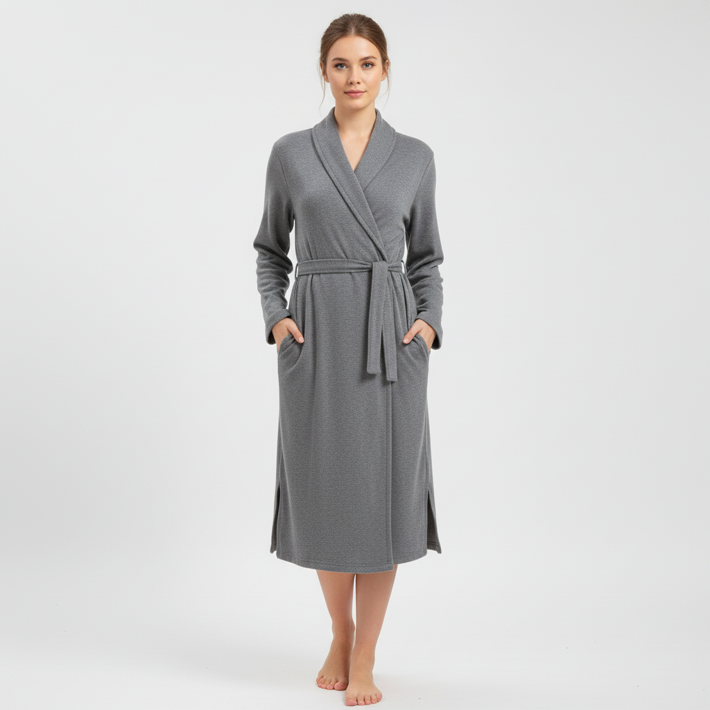 Plush women's cotton terry bathrobe, perfect for spa or home, quick-dry design and soft feel