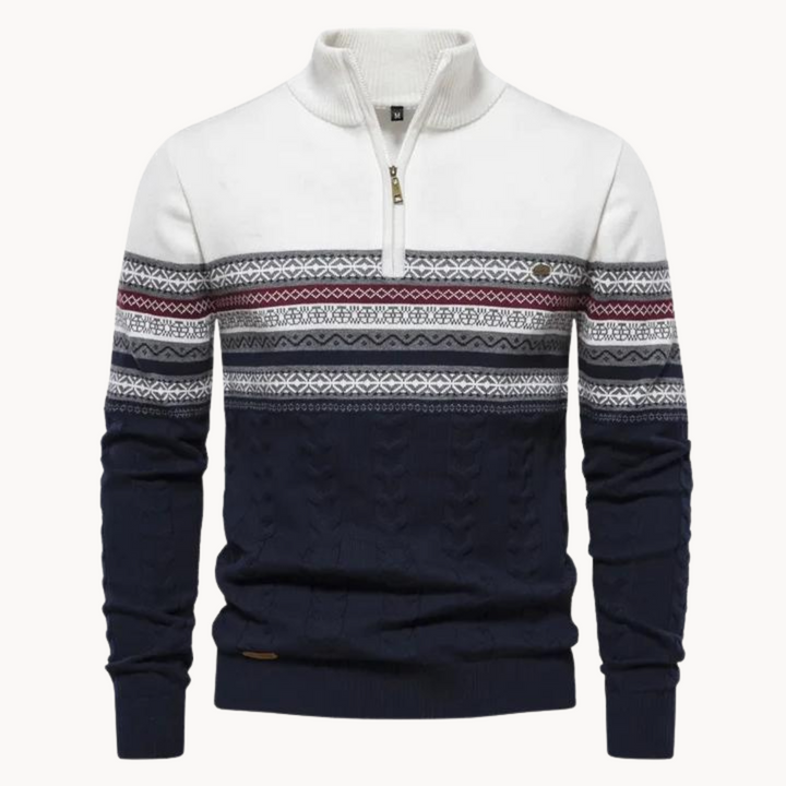 Women's Soho Pullover Zip Sweater, cozy long-sleeve winter knit with stylish half-zip detail.