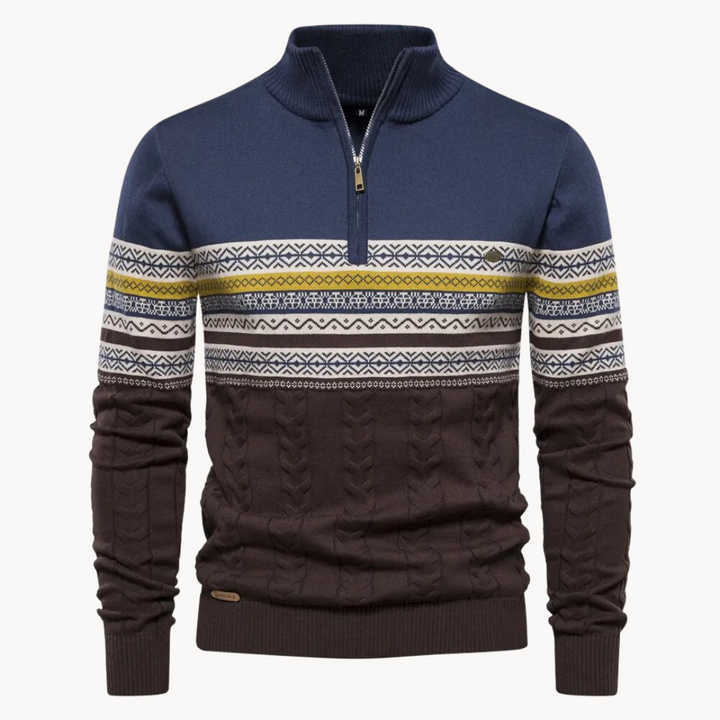 Women's Soho Pullover Zip Sweater: a cozy, stylish long-sleeve top with half-zip and fall/winter knit.