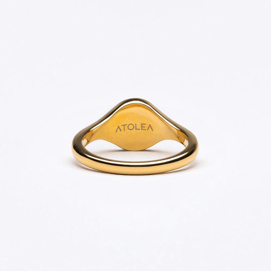 Beautiful gold & silver Solara Sun Signet Ring, an ideal gift for women, hypoallergenic.