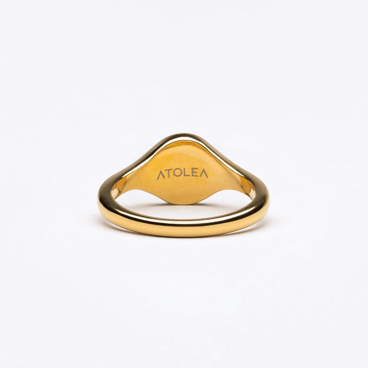 Beautiful gold & silver Solara Sun Signet Ring, an ideal gift for women, hypoallergenic.