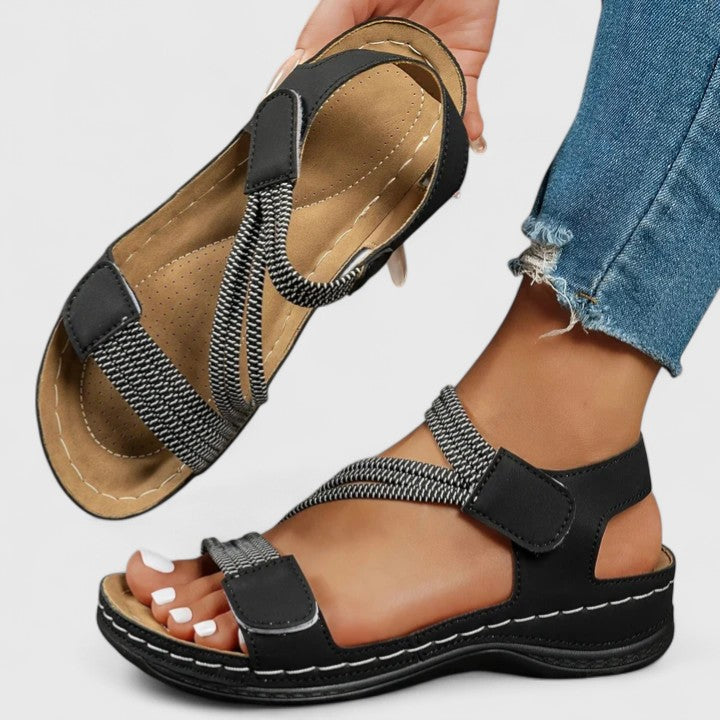 Women's stylish sandals featuring arch support for walking, comfort, and posture improvement.