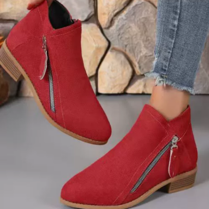 Sophisticated waterproof zipper ankle boots for women, providing ultimate comfort.