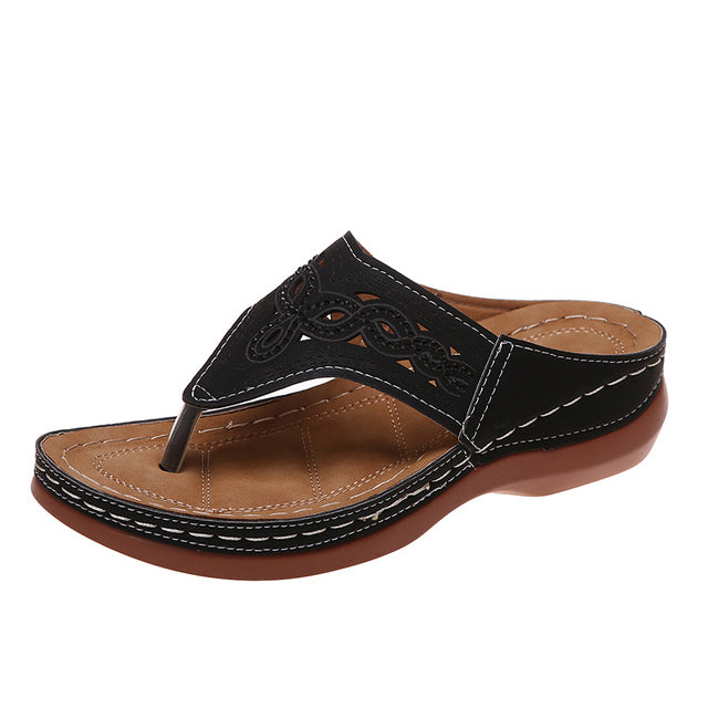 Women's casual peach Soraya orthopedic massage wedge sandals, ideal for summer, comfortable