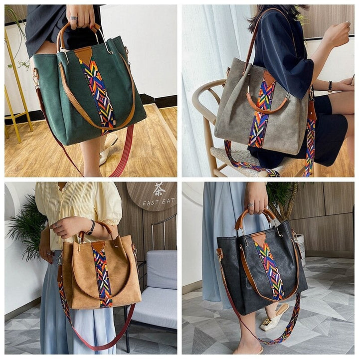 Women's spacious PU leather tote bag. Durable everyday carry shoulder bag for work, travel, and daily fashion.