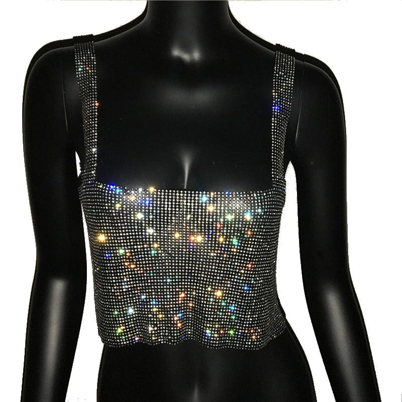 Dazzling sequin crop top for women, a stylish clubwear statement piece for your next night out.