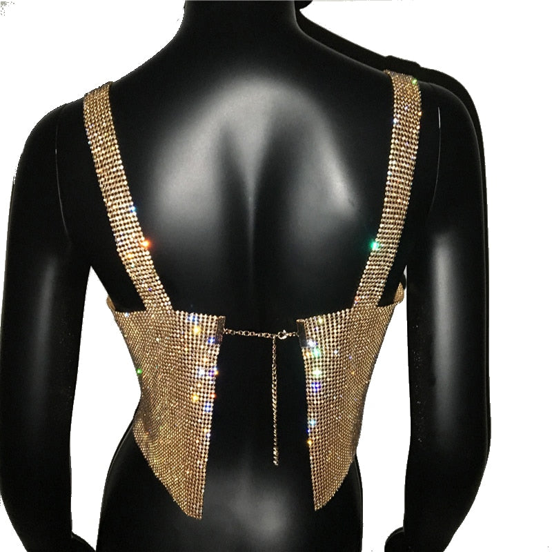 Versatile women's sparkle crop top, a dazzling addition to your clubwear or evening party outfits.