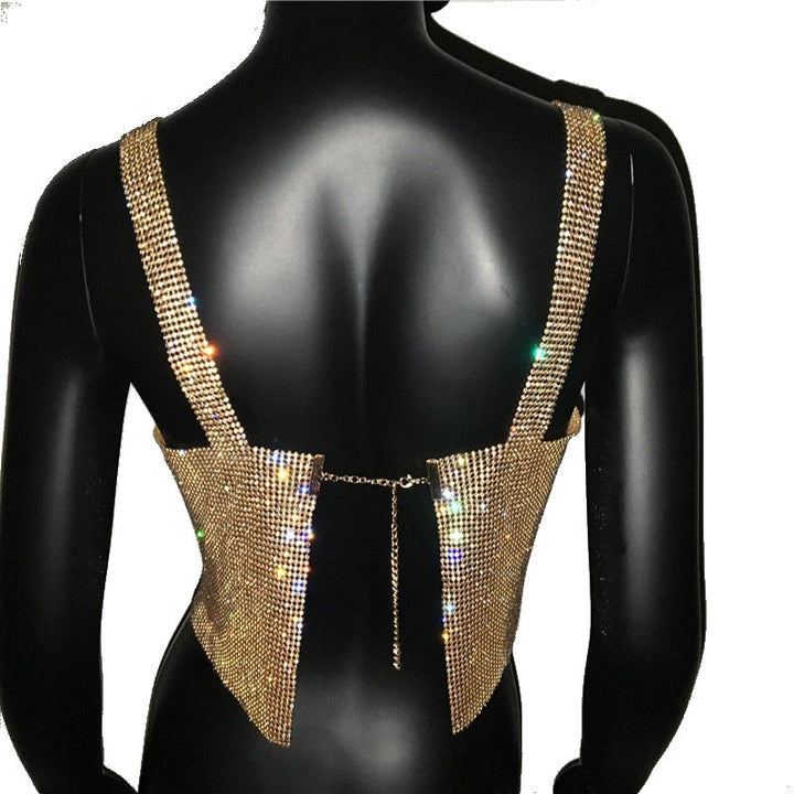 Versatile women's sparkle crop top, a dazzling addition to your clubwear or evening party outfits.